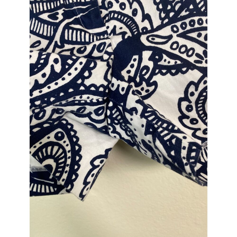 💜 Kenji Blue White Floral Paisley Womens Shorts size 4 Vacation Coastal nautical - Picture 12 of 16